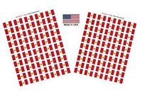 Made in USA! 100 Country Flag 1.5" x 1" Self Adhesive World Flag Scrapbook Stickers, Two Sheets of 50, 100 International Sticker Decal Flags Total (Peru)
