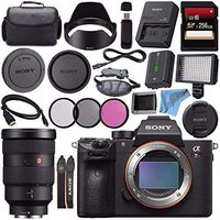 Sony ILCE7RM3/B Alpha a7R III Mirrorless Digital Camera (Body Only) FE 24-70mm f/2.8 GM Lens SEL2470GM + 256GB SDXC Card + Professional 160 LED Video Light Studio Series Bundle