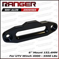 Ranger UTV Side by Side Aluminum Hawse Fairlead for 4000-5500 LBs UTV Winch 6" (152.4MM) Mount by Ultranger Glossy (Black)