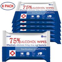 75% Soft Alcohol Disinfectant Wipes, Wet Wipes for All Daily Protection Travel Portable(6 Pack, 60 Wipes)