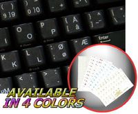 4Keyboard Norwegian Stickers for Keyboard ON Transparent Background with White Lettering