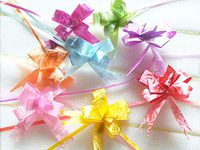 200Pcs 12x200mm PVC Pull Bows/Christmas Gift Knot Ribbon Strings for Gift Wrapping or Floral Decoration, Random Color