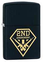 Zippo Lighter: Second Amendment Gun Shield - Black Matte 79551