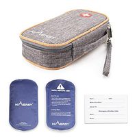 Insulin Travel Cooler Bag, with 2 Ice Packs (2019 Lager Design) Insulated Diabetic Organizer Medicine Case (X-Large)