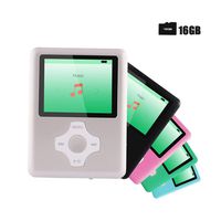 Ultrave MP3/MP4 Player with 16G SD Card, Portable Lossless Sound Player, Rechargeable MP3 Player, Also Support Ebook, Image, 1.8 inches LCD Screen MP3 Music Player -White-on-Sliver
