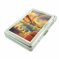 Cigarette Case with Built in Lighter Vintage Golden Gate Bridge S11 Smoking King Size Cigarettes Silver Metal Wallet 4" X 2.75" RFID Protection San Francisco