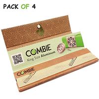 Combie Organic Rolling Paper- 32 King Size Leaves - All Natural Unbleached & Unrefined Better Paper for a Better Rolling Experience with Tips [Pack of 4]
