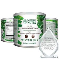 Natural Nutra Sunflower Lecithin Powder, Non GMO, Soy Free with Inositol, Omega 3-6 and Choline, 8 oz Vegan Supplement