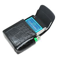 Boshiho PU Leather Cigarette Case with Lighter Holder Tobacco Pouch Best Gift for Men Women (Black)