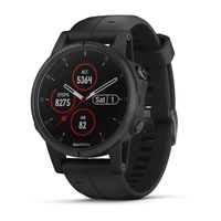 Garmin Fenix 5 Plus, Premium Multisport GPS Smartwatch, Features Color TOPO Maps, Heart Rate Monitoring, Music and Garmin Pay, Black with Black Band (Renewed)