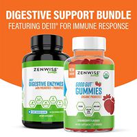 Zenwise Health Digestive Enzymes + Organic Probiotic Gummies Bundle – Gas, Bloating, Constipation & Diarrhea Relief – Probiotic Chewables with DE111 Probiotic for Clinically Studied Immune Support