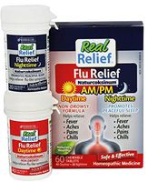 Real Relief Flu Relief Naturcoksinum AM/PM Chewable Tablets, 60 Count