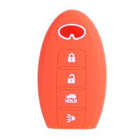 XUHANG Sillicone key fob Skin key Cover Remote Case Protector Shell for Infiniti EX35 FX50 G35 G37 M45 QX56 FX50 M35 M56 QX60 QX80 Smart Remote 4 Button Orange