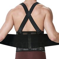 Neotech Care Back Brace with Suspenders for Men - Adjustable - Removable Shoulder Straps - Lumbar Support Belt - Lower Back Pain, Work, Lifting, Exercise, Gym - Black (Size S)