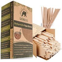 GreenBoss Biodegradable Paper Straws 200-Pack Dye-Free, 100% Biodegradable, Compostable and Plastic-Free, FDA & FSC Certified -Perfect on any Event which needs that Eco-friendly Sip