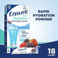Ensure Rapid Hydration Electrolyte Powder, Prebiotics to Support Digestive Health, Berry Freeze, Electrolyte Drink Powder Packets, 0.6 oz, 18 Count