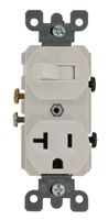 Leviton 5335 20 Amp, 120 Volt, Duplex Style Combination Single Pole Switch/Receptacle, Grounding, White