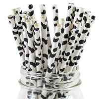 Paper Straws Cowabunga Pattern - Eco Friendly Wedding Straws - Dozens of Designs & Perfect For Any Party! Frozen Dessert Supplies - 25 Count