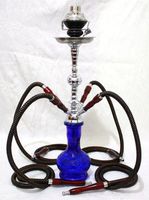 4 Hose Hookah Pipe DEEP BLUE 22 Nargila Shisha Smoking Party Set with Four Pro Lounge Hoses by Hookah4sale 4-Hose