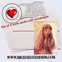 Michael Steddum Irish Setter Watercolor II, Irish Setter Note Card Set