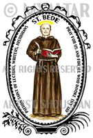 St Bede Patron Saint of Lectors, Writers, Historians 4"x6" Set of 6 Linen Postcards