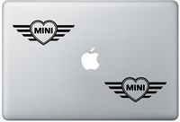 Mini Cooper Heart ArcDecals78602321 Set Of Two (2x) , Decal , Sticker , Laptop , Ipad , Car , Truck
