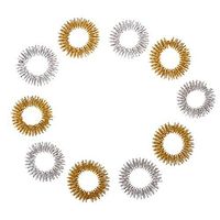 Artibetter 10pcs Finger Acupressure Massage Rings Chinese Medicine Acupressure Massage Rings (Random Color)