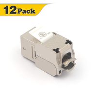 VCE 12 Pack RJ45 Cat6A Shielded Metal Keystone Jacks UL Listed