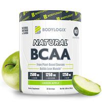 Bodylogix Natural BCAA Powder, NSF Certified, Green Apple, 30 Servings