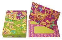 Punch Studio Paisley Decorative Pouch Note Cards, Pink (84085),10 ct