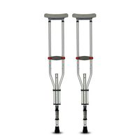 Foldable Aluminum Alloy Underarm Cane Adjustable Height Anti-Skid Spring Shock Absorber Old Man Cane Walker 1 Pair