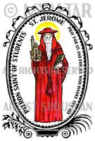 St Jerome Patron Saint of Students 4"x6" Set of 6 Linen Postcards