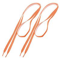 uxcell Lady Plastic Tips 45 5/8 Inch Long Flat Striped Cord String Shoelaces Orange Pair