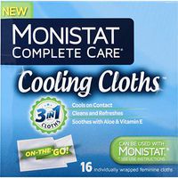 Monistat Care Cooling Cloths | Cools & Soothes | Paraben-Free | 16 Count | 3 Pack