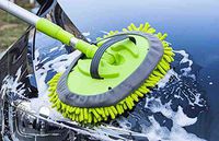 Portable Car Washing Cleaning Rotating Mop with Long Green Aluminum Alloy Handle