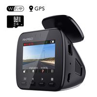 AKASO V1 WiFi Dash Cam with GPS, 1296P Full HD Dash Camera for Cars with 16GB Memory Card Included Phone App 170° Wide Angle Super Night Vision Loop Recording G-Sensor Parking Monitor