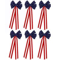 Iconikal Bows, Large 11.5 x 26-inches, Star Spangled and Stripes, 6-Pack
