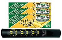Herb Airtight Tube Pocket Protector with Juicy Jay's Banana 1.25 Flavored Hemp Rolling Papers 3 Count DC Crafts Nation- Happy Face