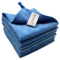12"x12" Microfiber Cleaning Cloth 6 PCS Blue Reusable Wash Clothes for House Boat Car Window Cleaner 2PCS Screen Cloth as Gift