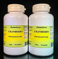 Cranberry 140mg, Urinary Tract. Made in USA - 200 (2x100) Capsules