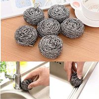 Diligent Shop Stainless Steel Scrubber Cleaning Brushes Dish Ball Bowl Scouring Pad Pot Easy to Clean Wash Brush Kitchen Cleaning Tools (6)