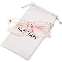MEETSUN Blue Light Blocking Glasses Nerd Eyeglasses Frame,Anti Blue Lights Computer Reading Gaming Glasses For Women Men Transparent Pink HEV Clear