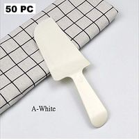 Wonderful Deluxe Disposable Plastic Tableware Premium Cake Knives Cutlery For Party & BBQ - 50 PC (A-White)