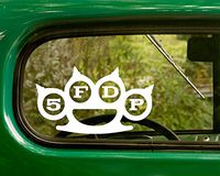2 FIVE FINGER DEATH PUNCH Decal Rock Band Stickers White Die Cut For Window Car Jeep 4x4 Truck Laptop Bumper Rv