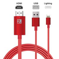 HDMI Adapter Cable,Areson 6.6ft Phone to HDMI TV Cable Digital AV Adapter 1080P HDTV Cord Compatible with Phone X/8/7/6/plus Pad Pod (Red)