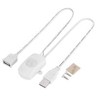 fosa LED PIR Motion Detectors Switch, Mini PIR Infrared Motion Sensor Detector Automatic Switch DC 5-24V 4A LED Strip USB Interface (White)