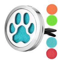 Garden Charms Paw 30mm Air Freshener Stainless Steel Essential Oil Diffuser Locket Jewelry with Free Pads (A)