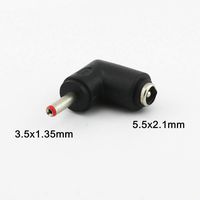 Cobaka 1pc DC 5.5mm x 2.1mm Female Jack To 3.5mm x 1.35mm Male Plug Right Angle Power Adapter Connector Converter