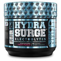HYDRASURGE Electrolyte Powder - Hydration Supplement with Key Minerals, Himalayan Sea Salt, Coconut Water, More - 60 Servings (Keto Friendly) - Refreshing Fruit Punch Flavor