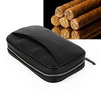 Luxury Genuine Leather Cigar Case Pouch 160mm Length Cigar Box Travel Humidor Leather Bag with 2 Pocket,Best Gift